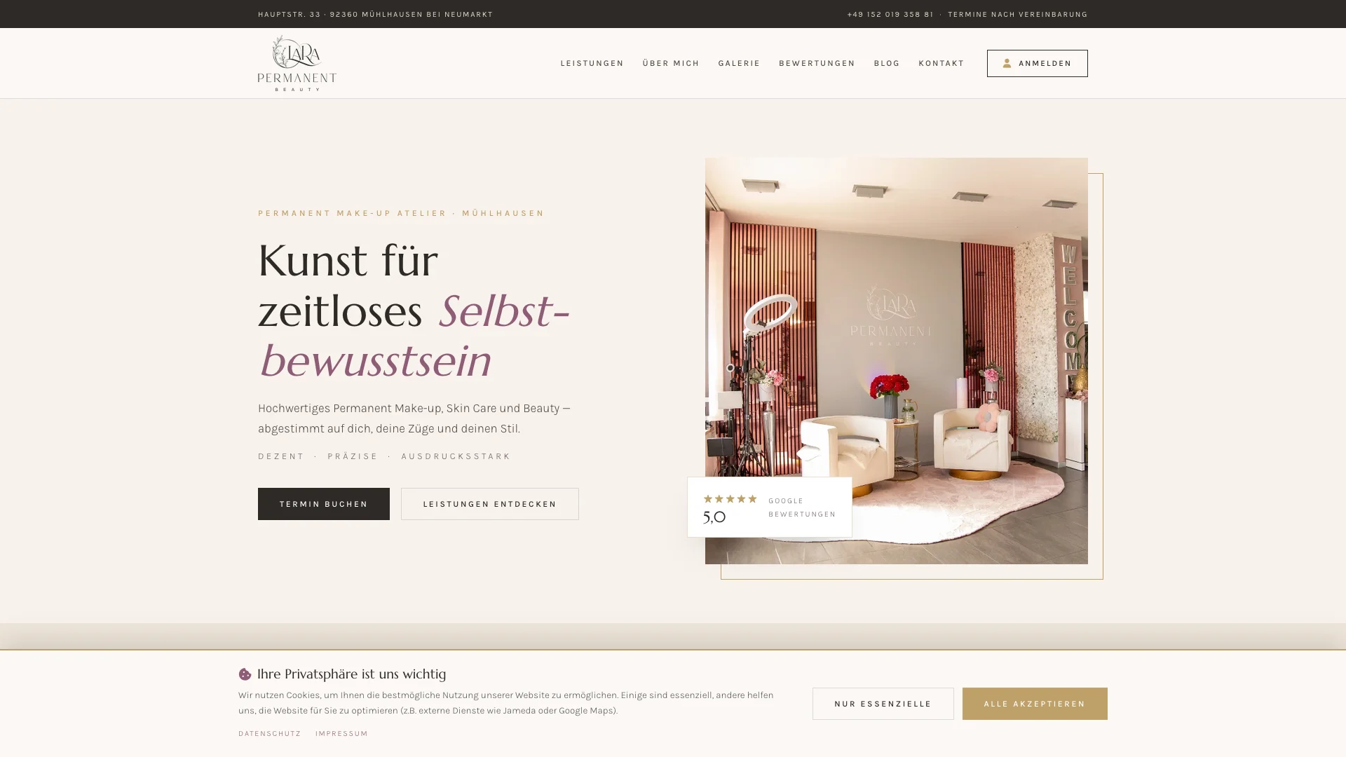 Modernes Webdesign-Beispiel von pixlwerk